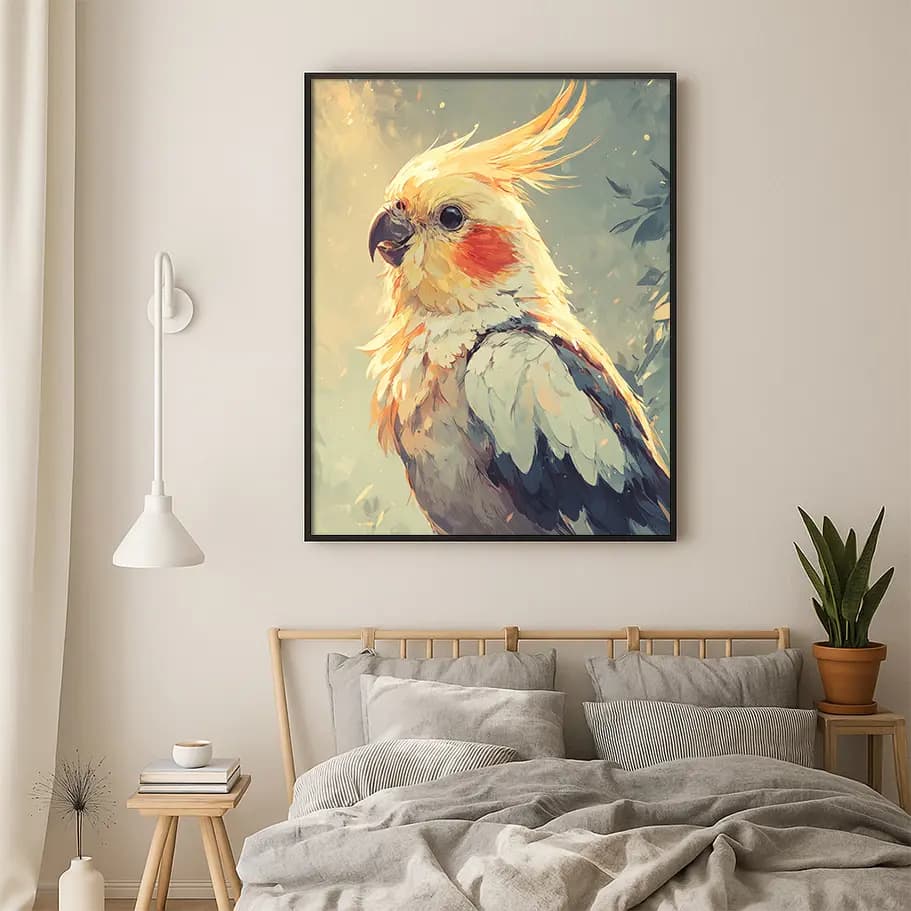 Kuş Severlere Özel: Sultan Papağanı Sanatsal Poster Tasarımı