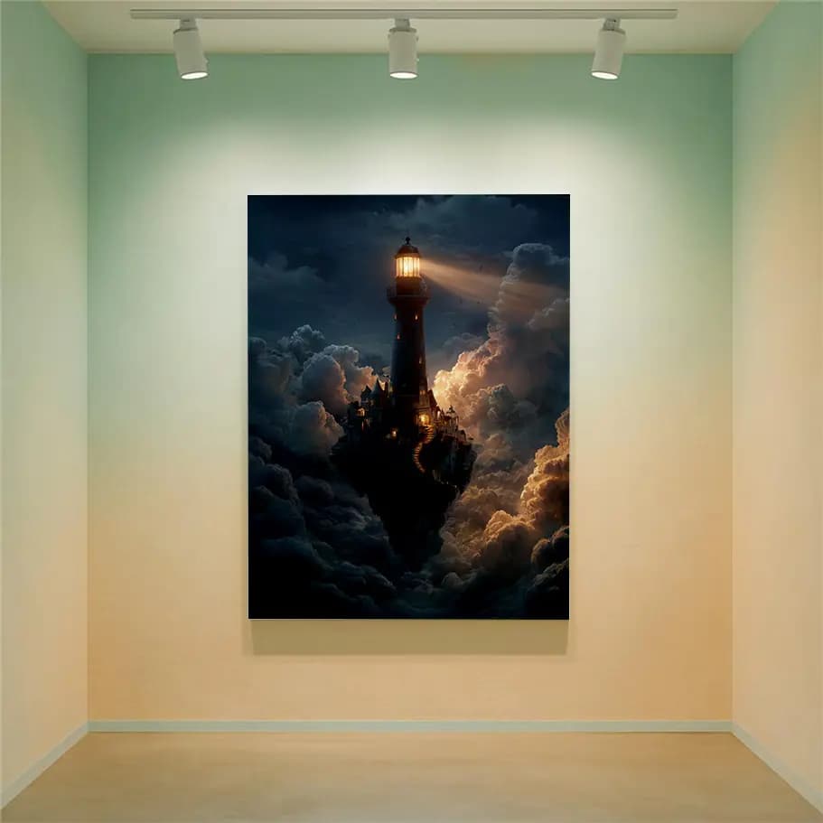 Bulutlar Arasında Deniz Feneri Poster