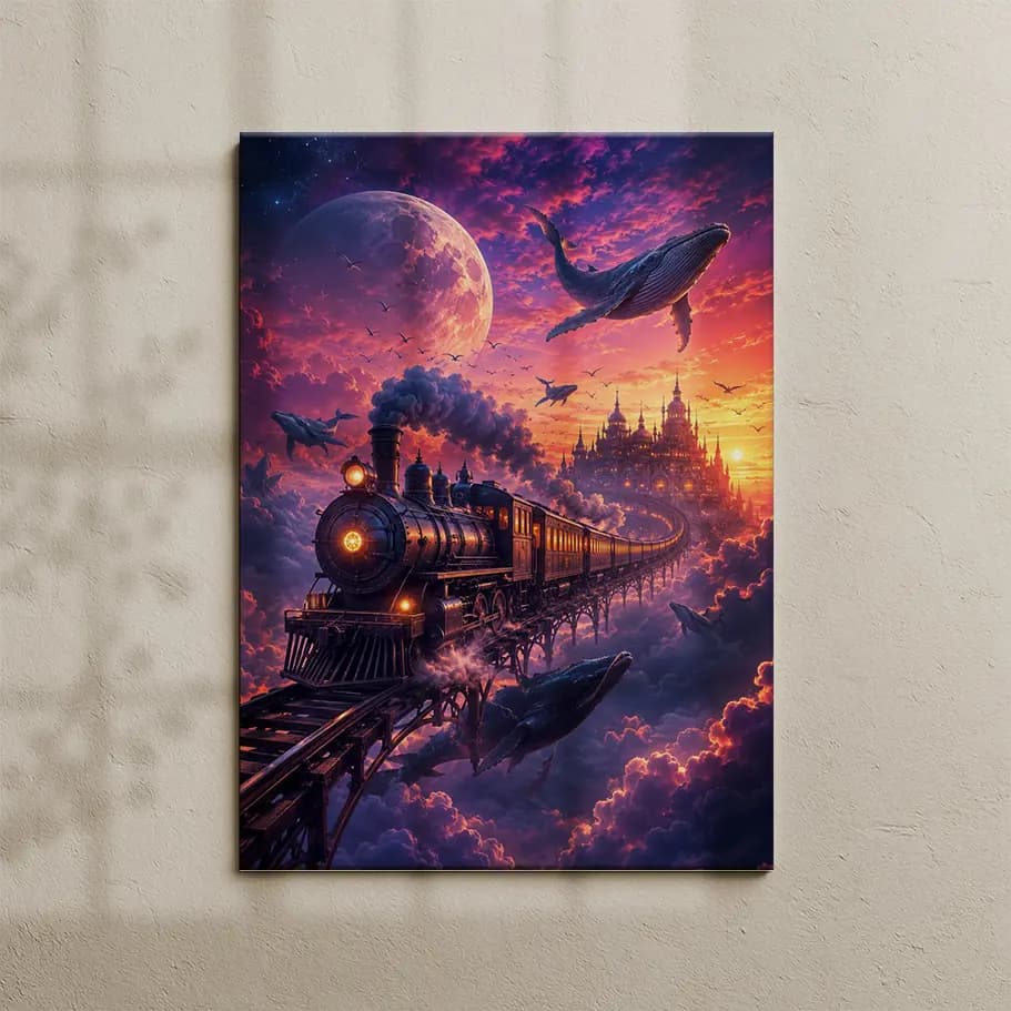 Gökyüzünde Balinalı Tren Posteri