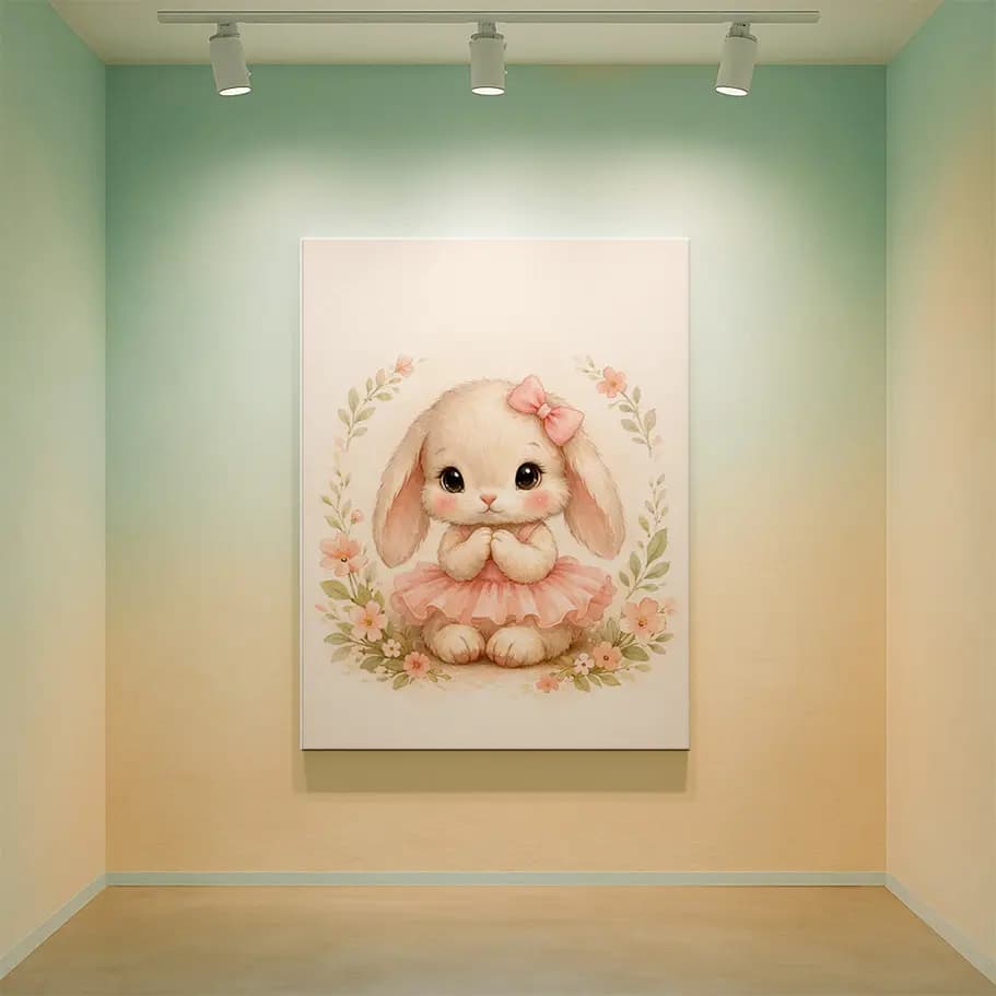 Sevimli Tavşan Bebek Odası Posteri