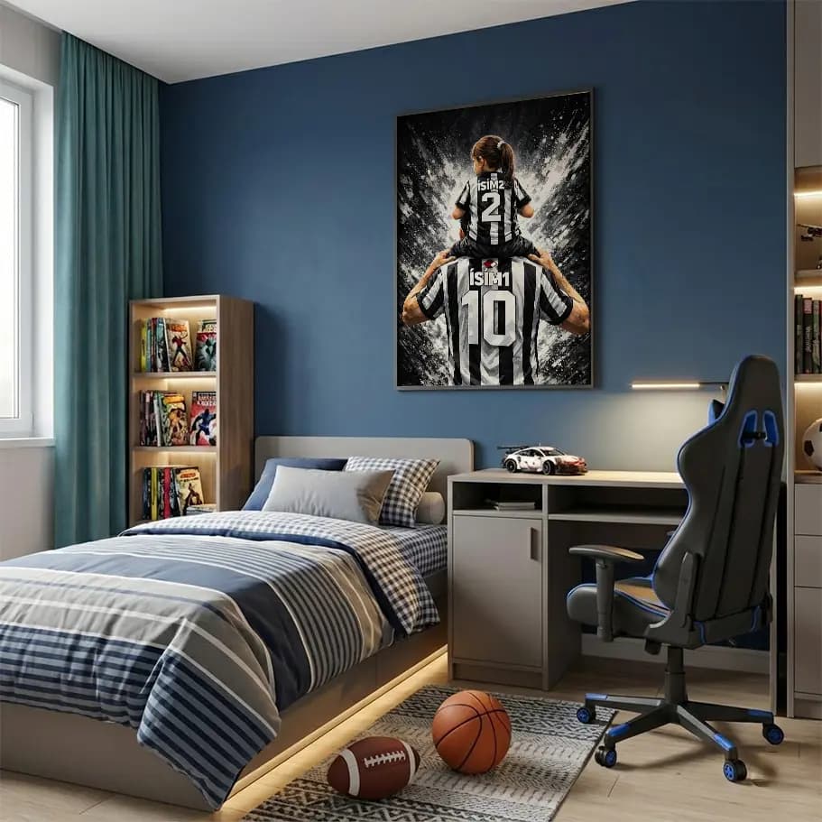 Kişiye Özel Beşiktaş Baba Çocuk Taraftar Poster