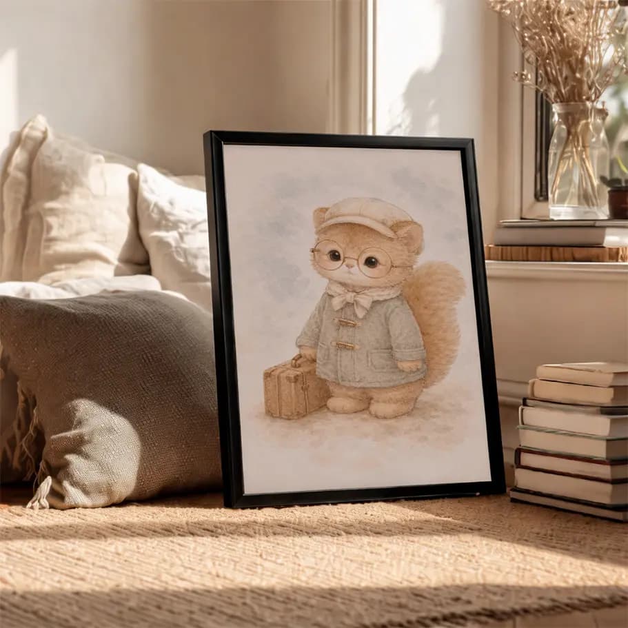 Sevimli Sincap Bebek Odası Posteri 