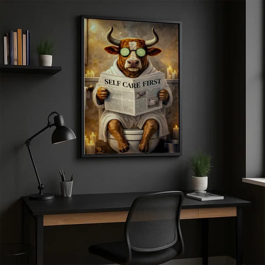 Self Care First Spa Keyfi Yapan Boğa Poster