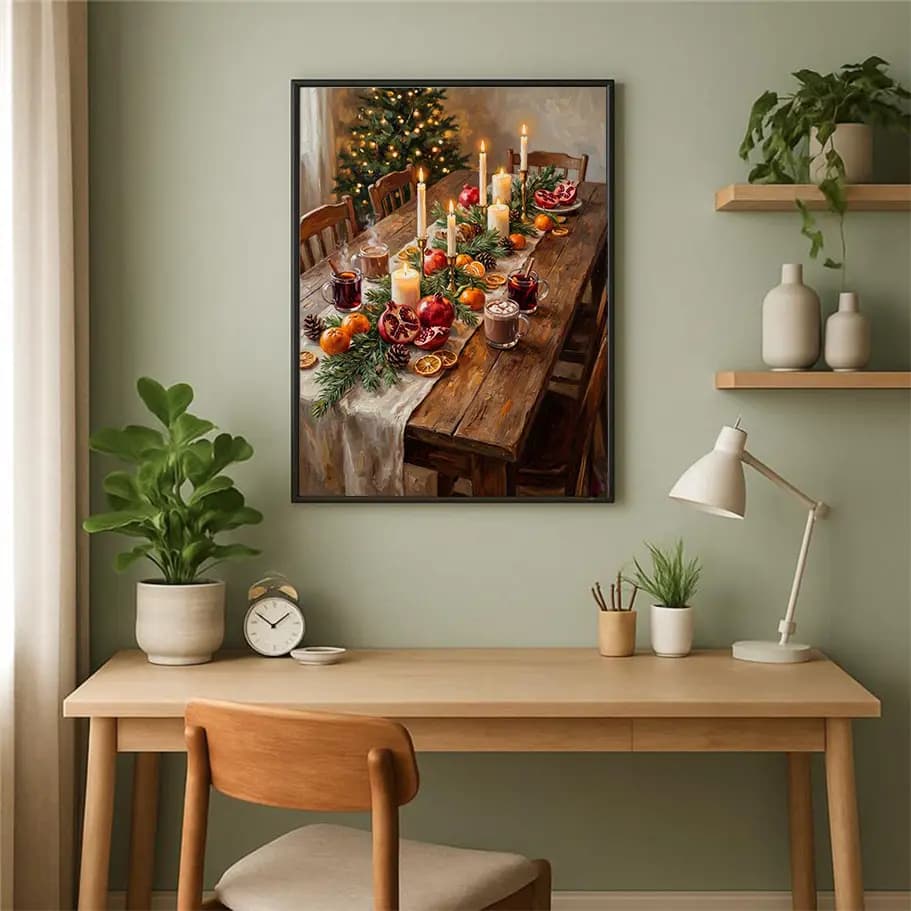 Yılbaşı Sofrası ve Noel Ağacı Huzurlu Kış Posteri