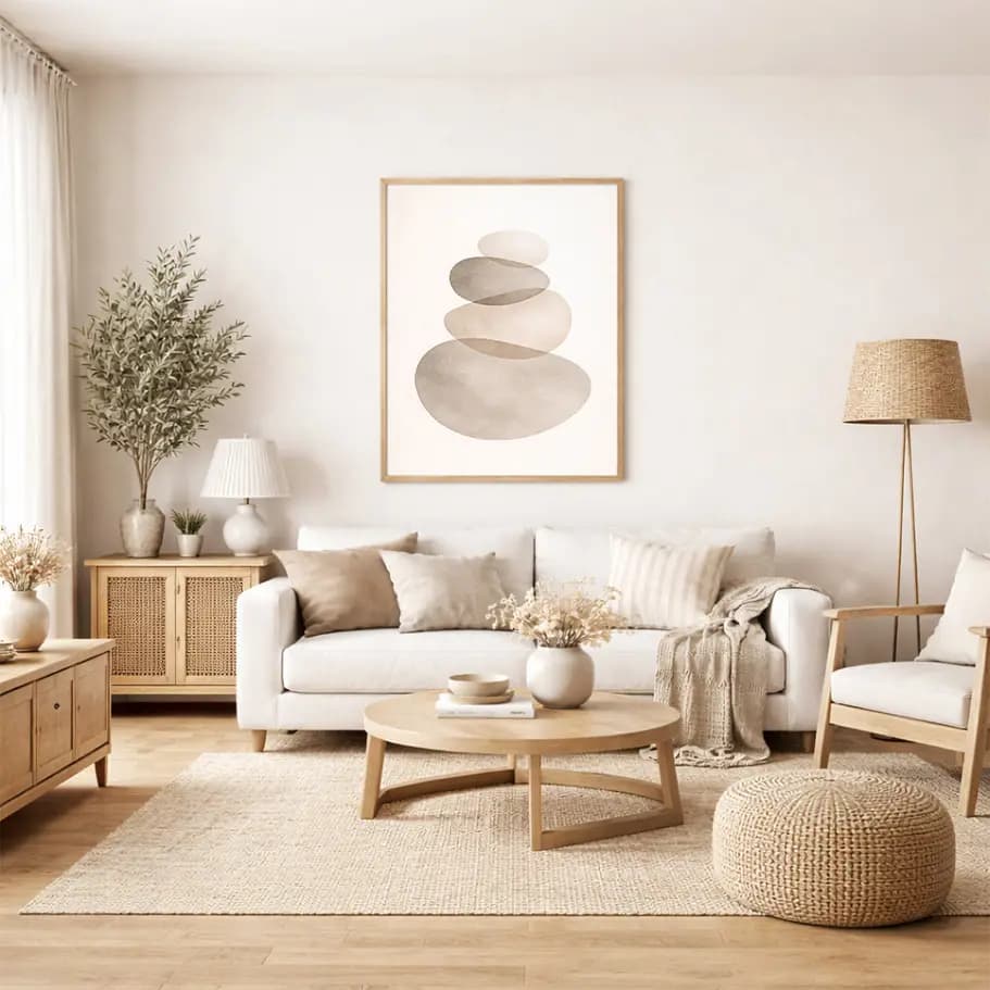 Minimal Zen Taşları Poster