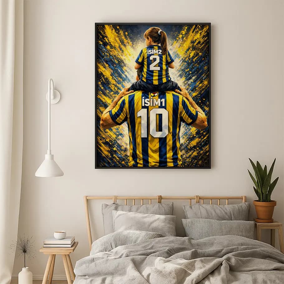 Kişiye Özel Fenerbahçe Baba Kız Taraftar Poster