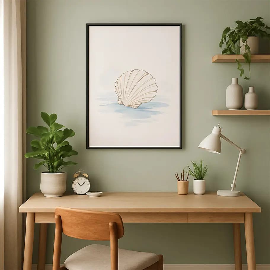 Minimal Deniz Kabuğu Posteri