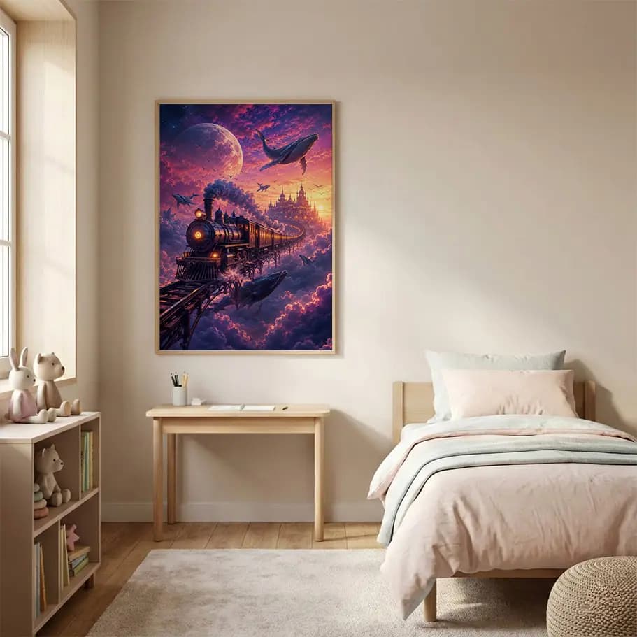 Gökyüzünde Balinalı Tren Posteri