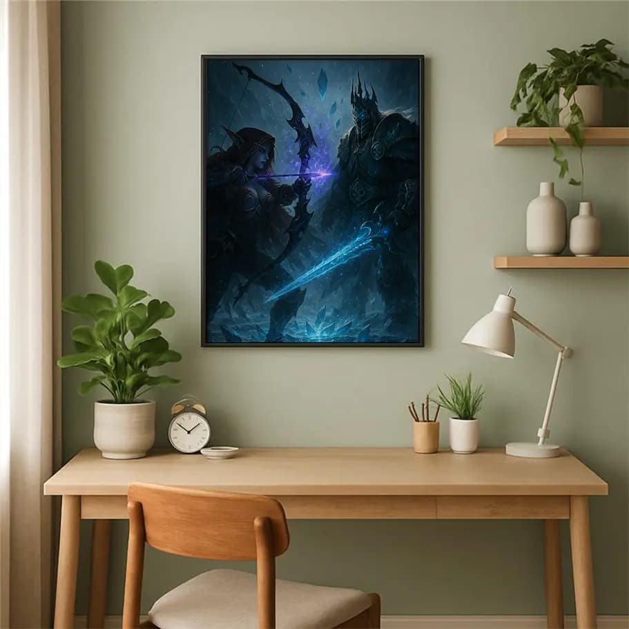Sylvanas ve Lich King oyun posteri