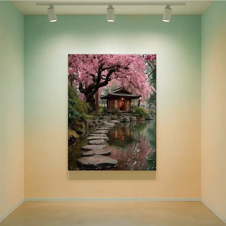 Japon Bahçesi Sakura Poster | Kiraz Çiçeği Manzarası