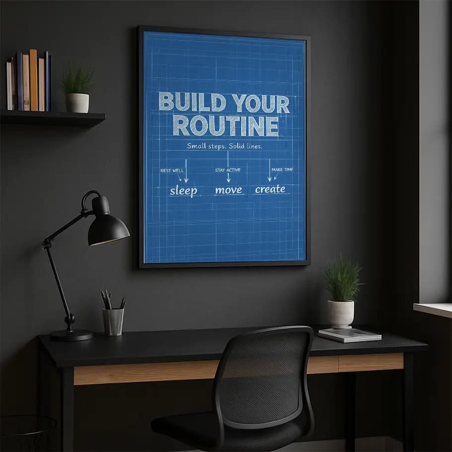 Build Your Routine Motivasyon Posteri