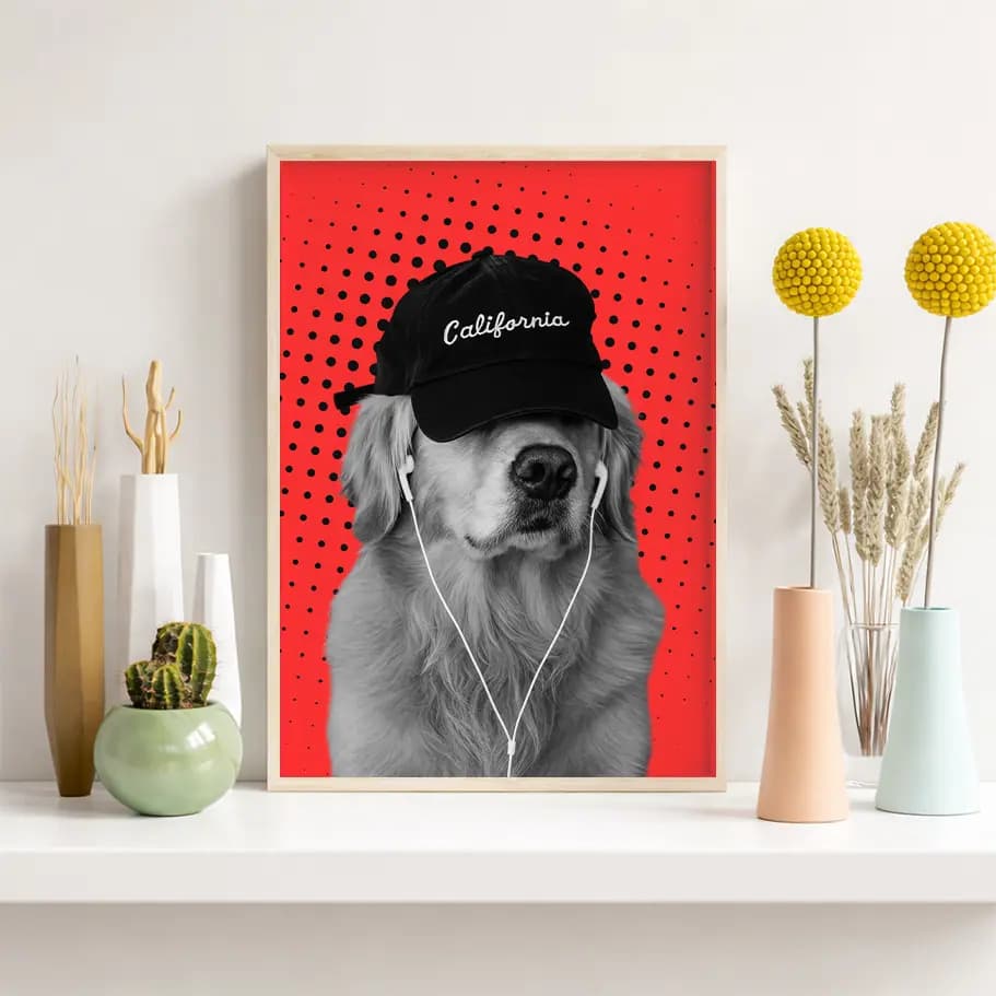 Game 3D Şapkalı Köpek Posteri
