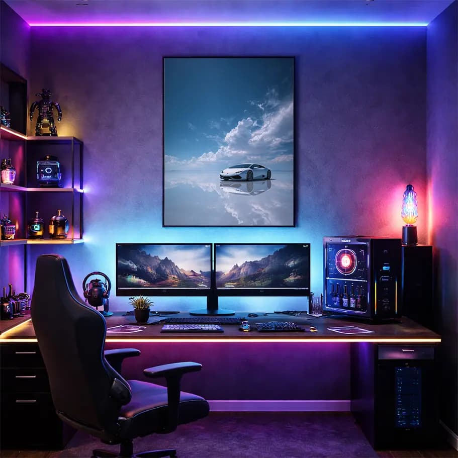 Beyaz Süper Spor Araba Poster