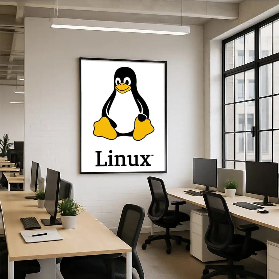 Linux Poster (Tux Penguen) | Minimal Developer Duvar Dekoru