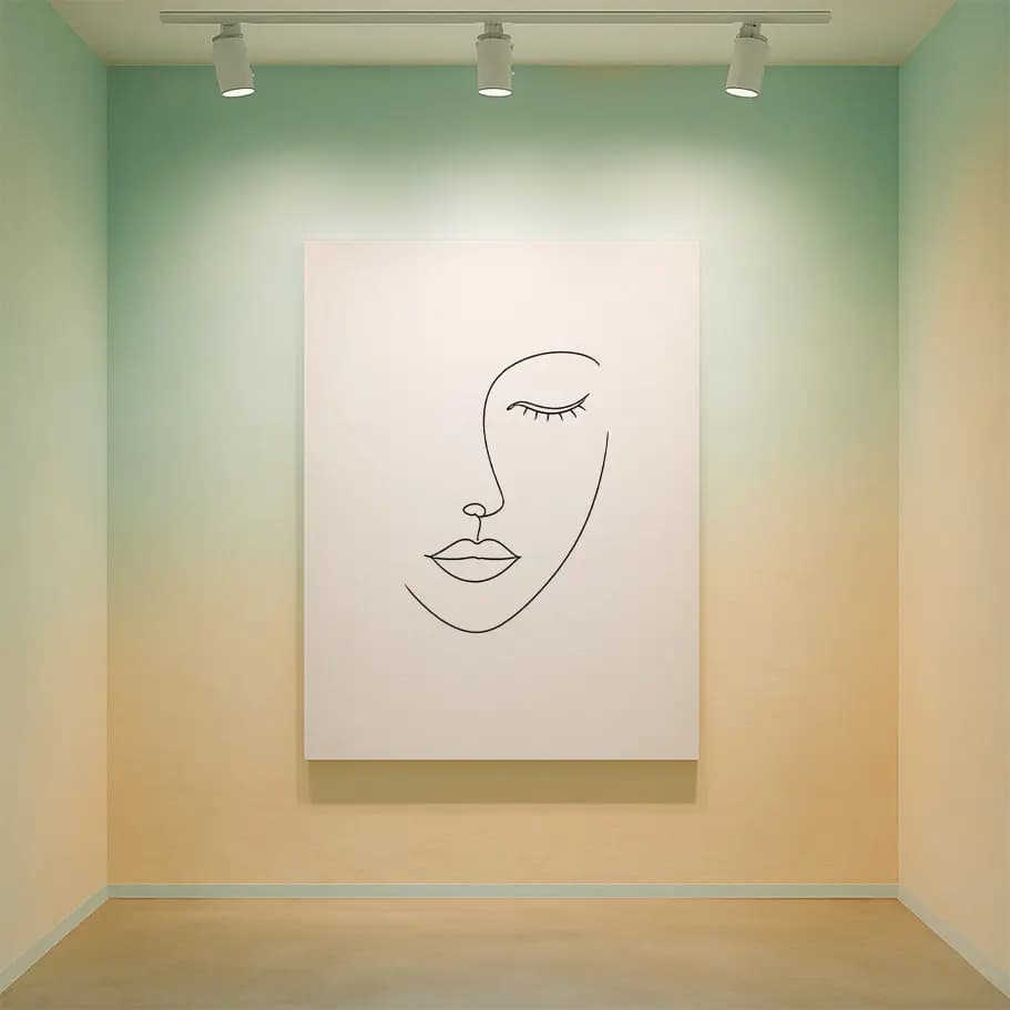 Minimal Line Art Yüz Poster