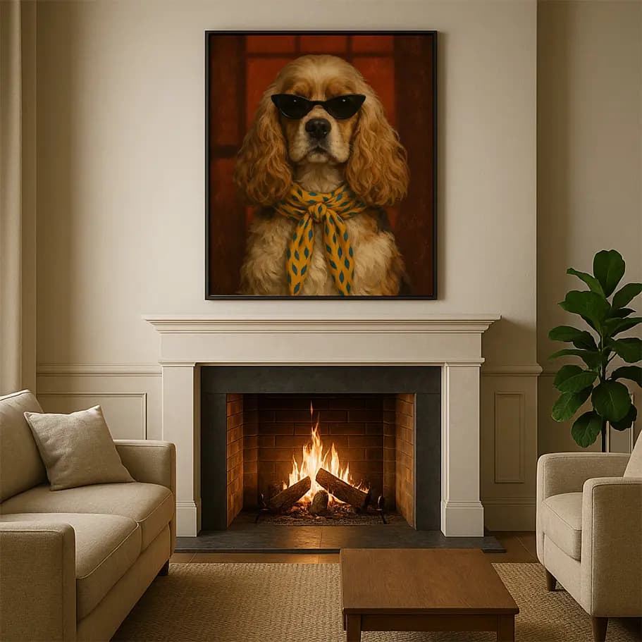 Fularlı Cocker Köpek Posteri