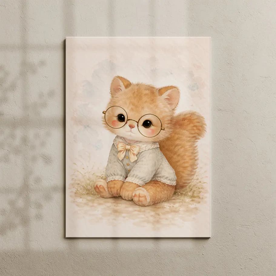 Gözlüklü Sevimli Sincap Posteri