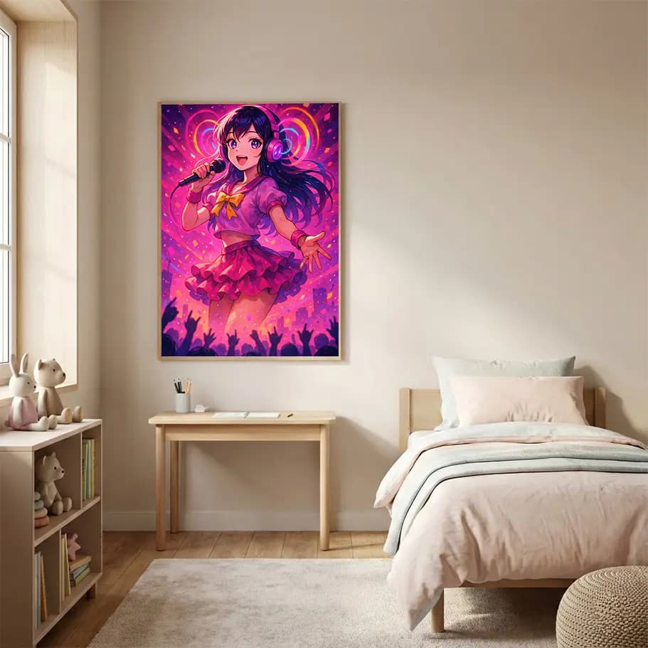 Neon Anime Idol Poster