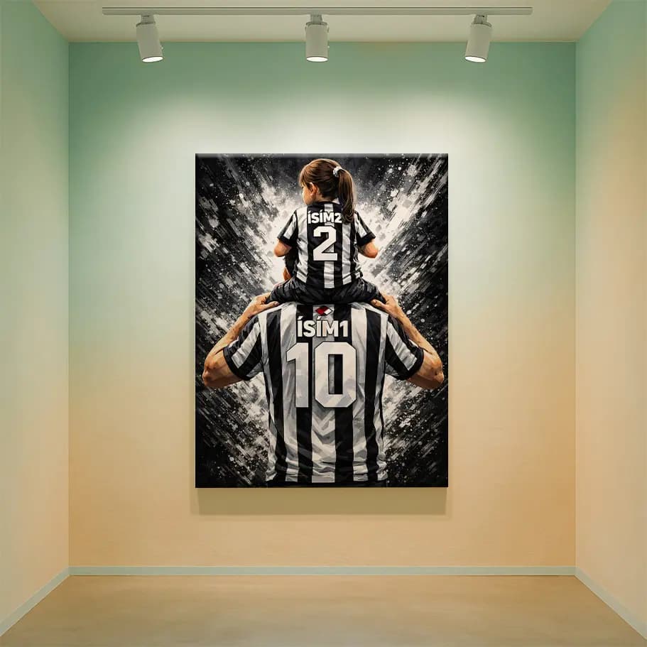 Kişiye Özel Beşiktaş Baba Çocuk Taraftar Poster