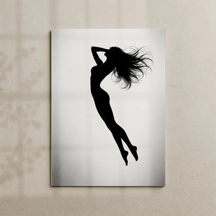Siyah Beyaz Kadın Silüet Posteri