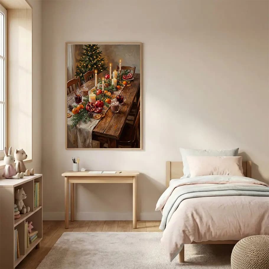 Yılbaşı Sofrası ve Noel Ağacı Huzurlu Kış Posteri