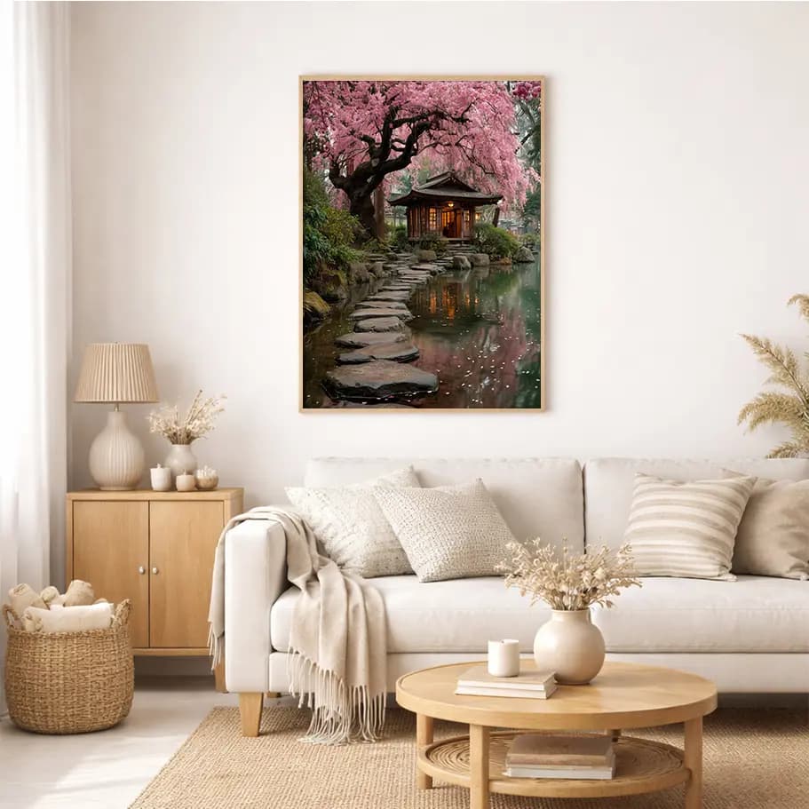 Japon Bahçesi Sakura Poster | Kiraz Çiçeği Manzarası