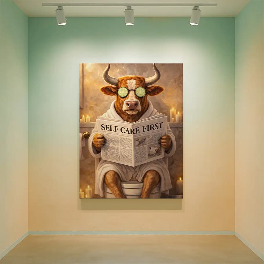 Self Care First Spa Keyfi Yapan Boğa Poster