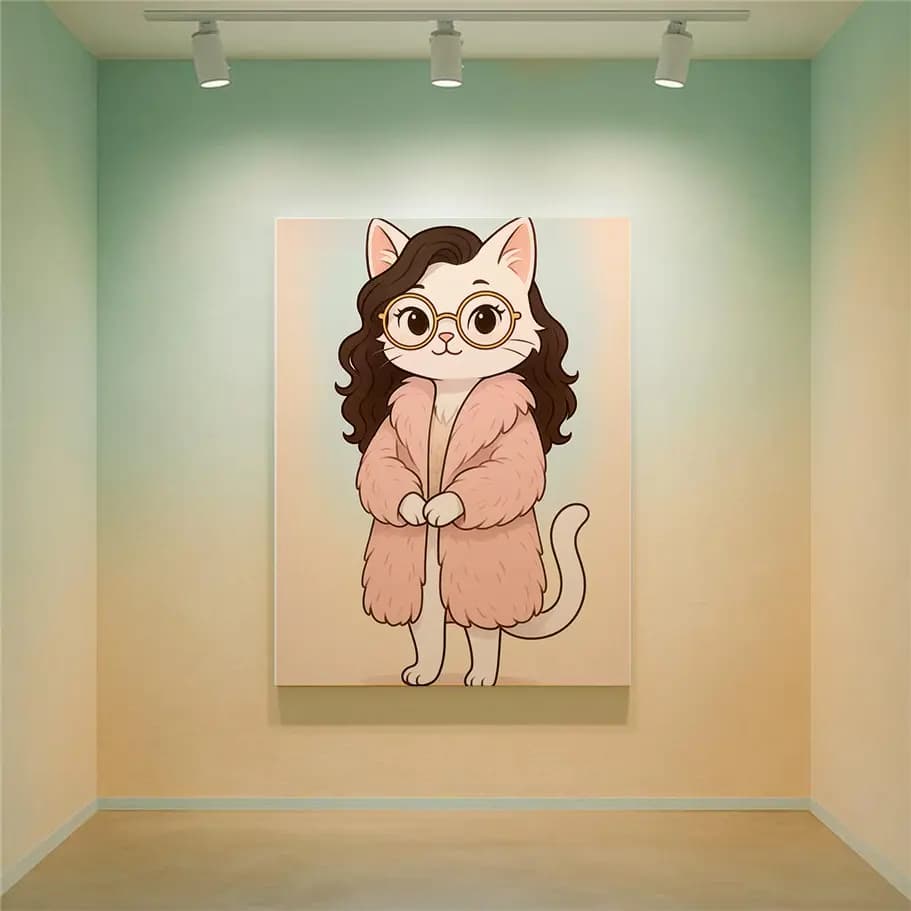 Zarif Beyaz Kedi Posteri