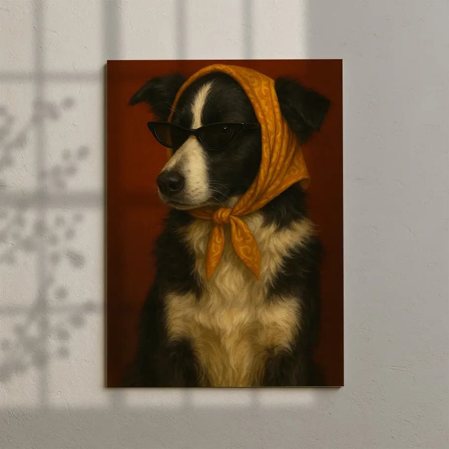Güneş Gözlüklü Border Collie Poster