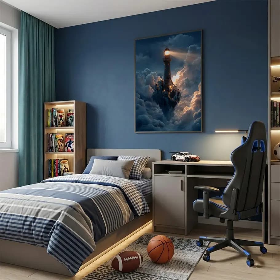 Bulutlar Arasında Deniz Feneri Poster