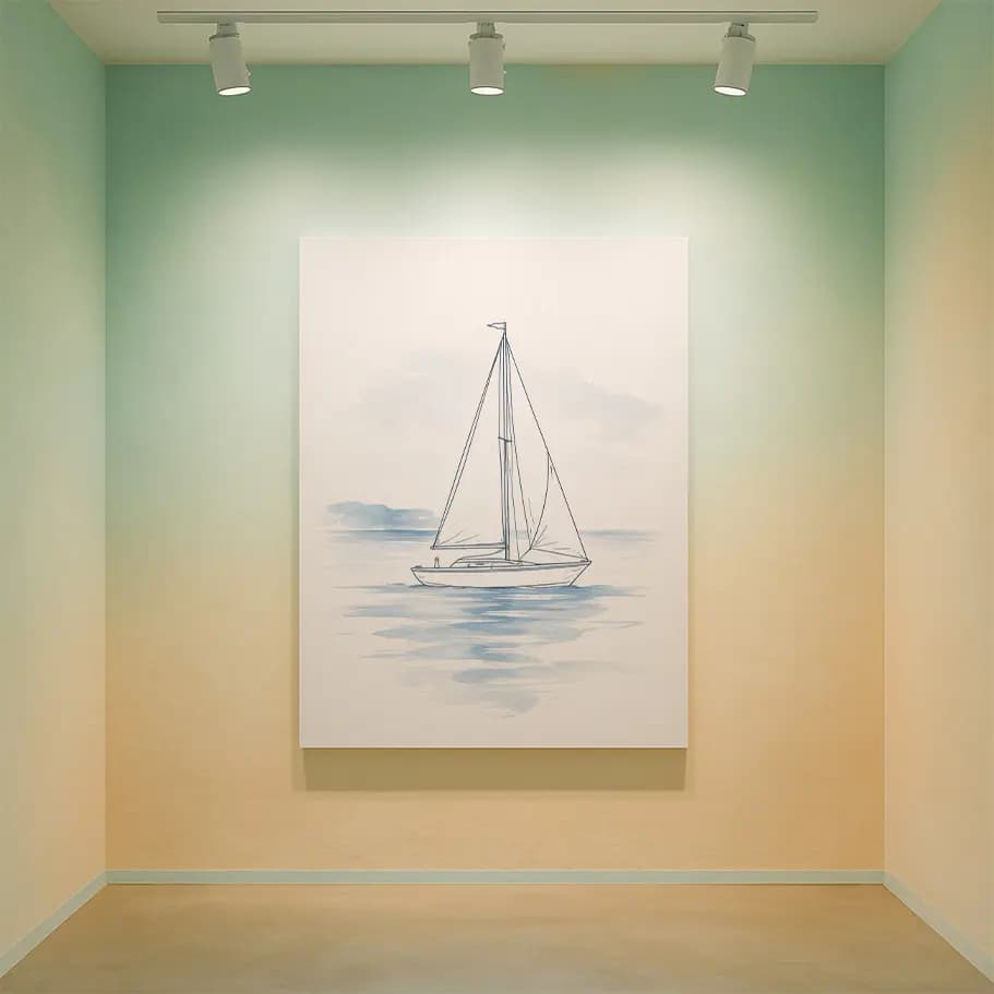 Minimal Yelkenli Poster