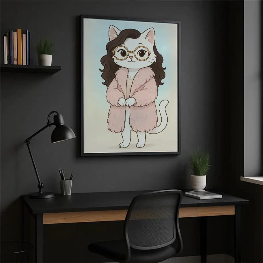 Zarif Beyaz Kedi Posteri