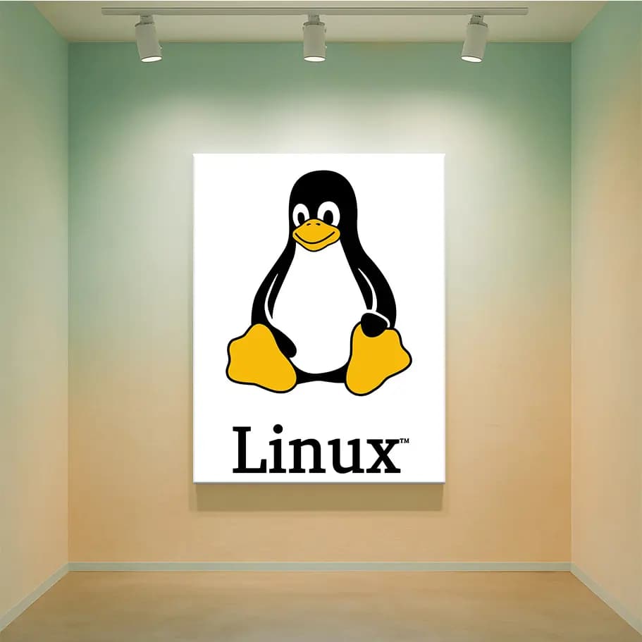 Linux Poster (Tux Penguen) | Minimal Developer Duvar Dekoru