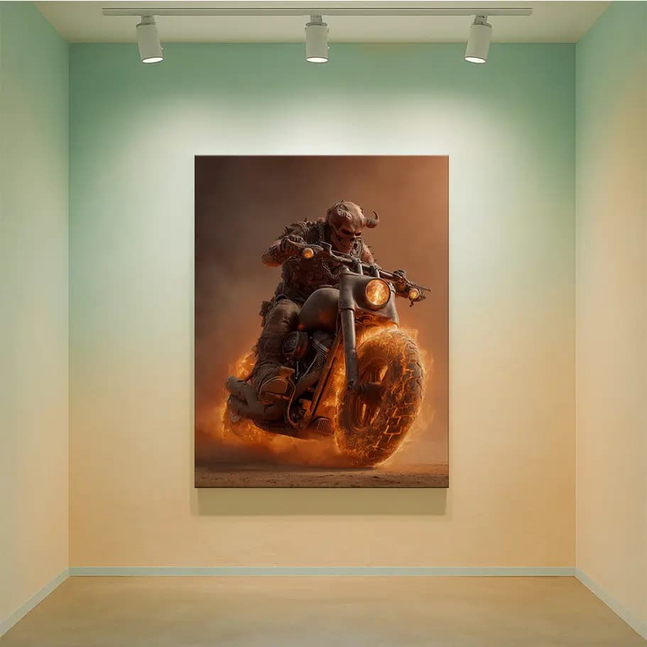 Ateşli Motosiklet ve İblis Biker Posteri