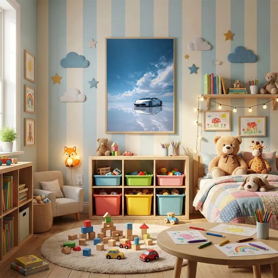 Beyaz Süper Spor Araba Poster