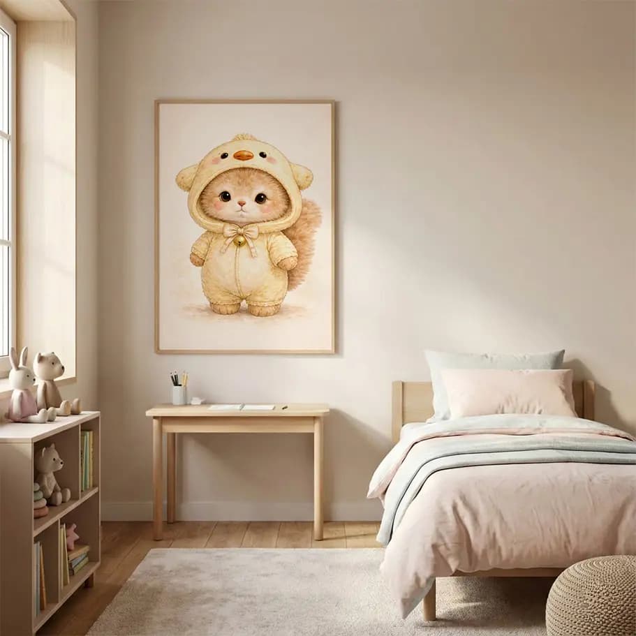 Civciv Kostümlü Sevimli Kedi Posteri