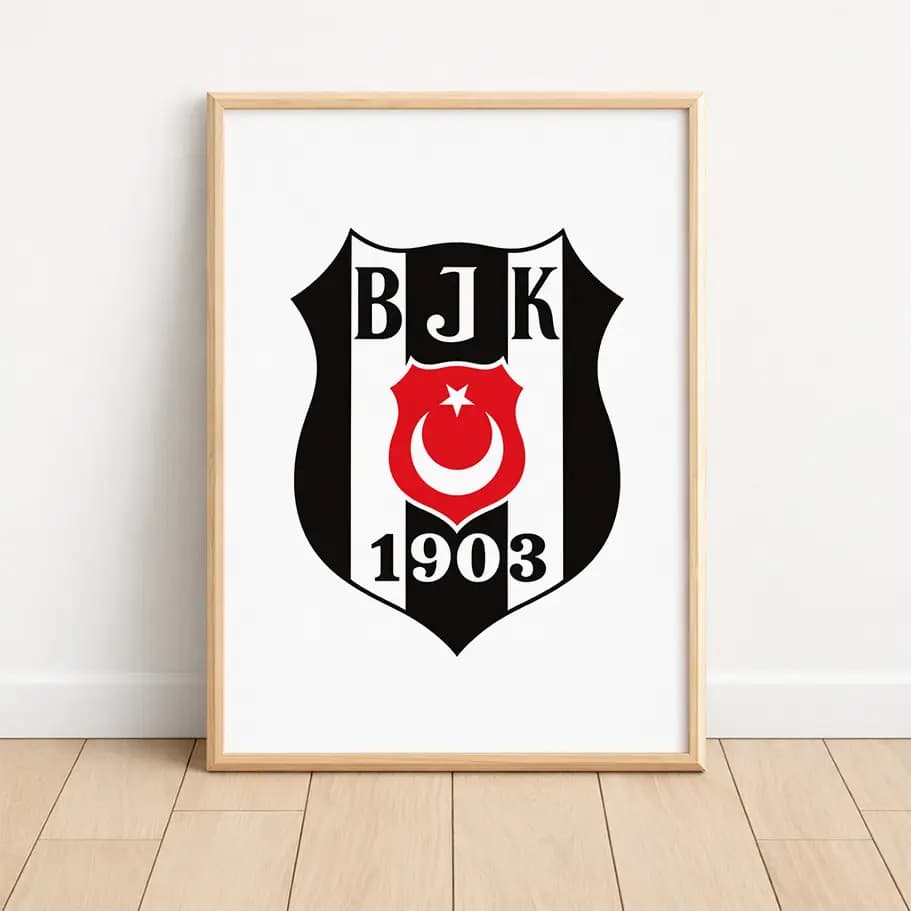 1903 Siyah Beyaz Taraftar Duvar Posteri