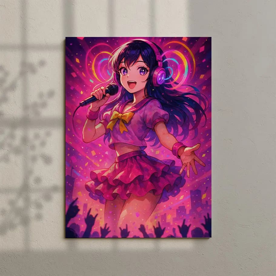 Neon Anime Idol Poster