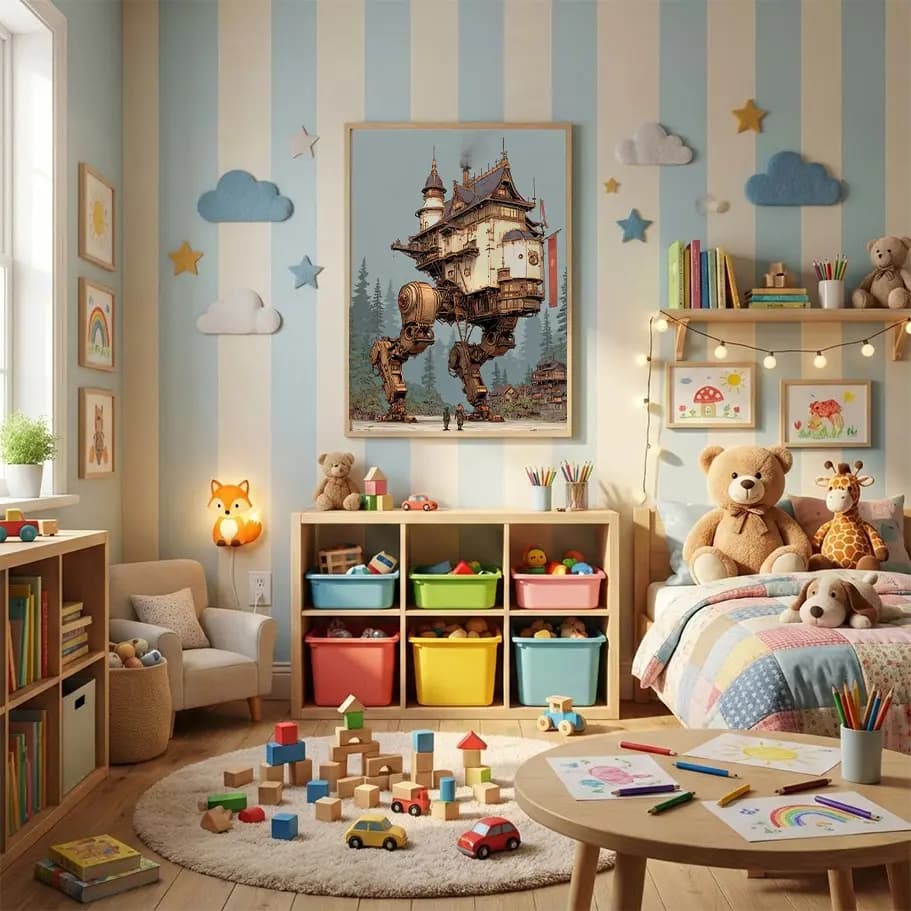 Steampunk Yürüyen Ev İllüstrasyonu