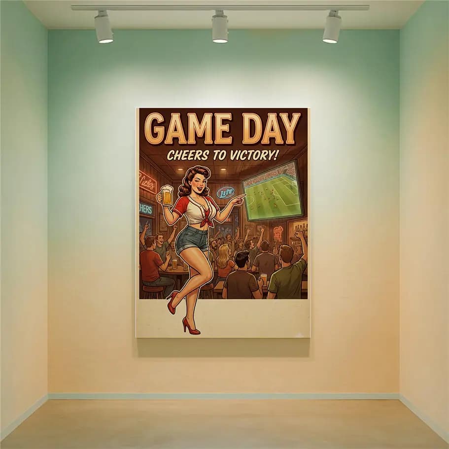 Game Day Retro Bar Posteri