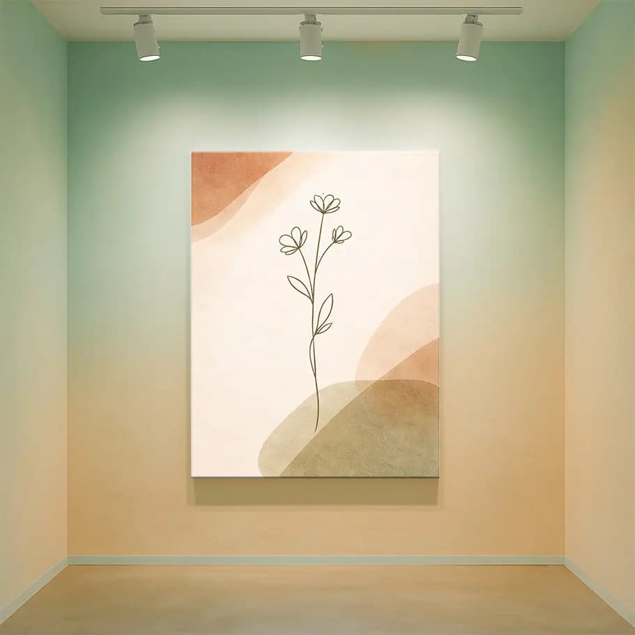 Boho Minimal Çiçek Line Art Poster