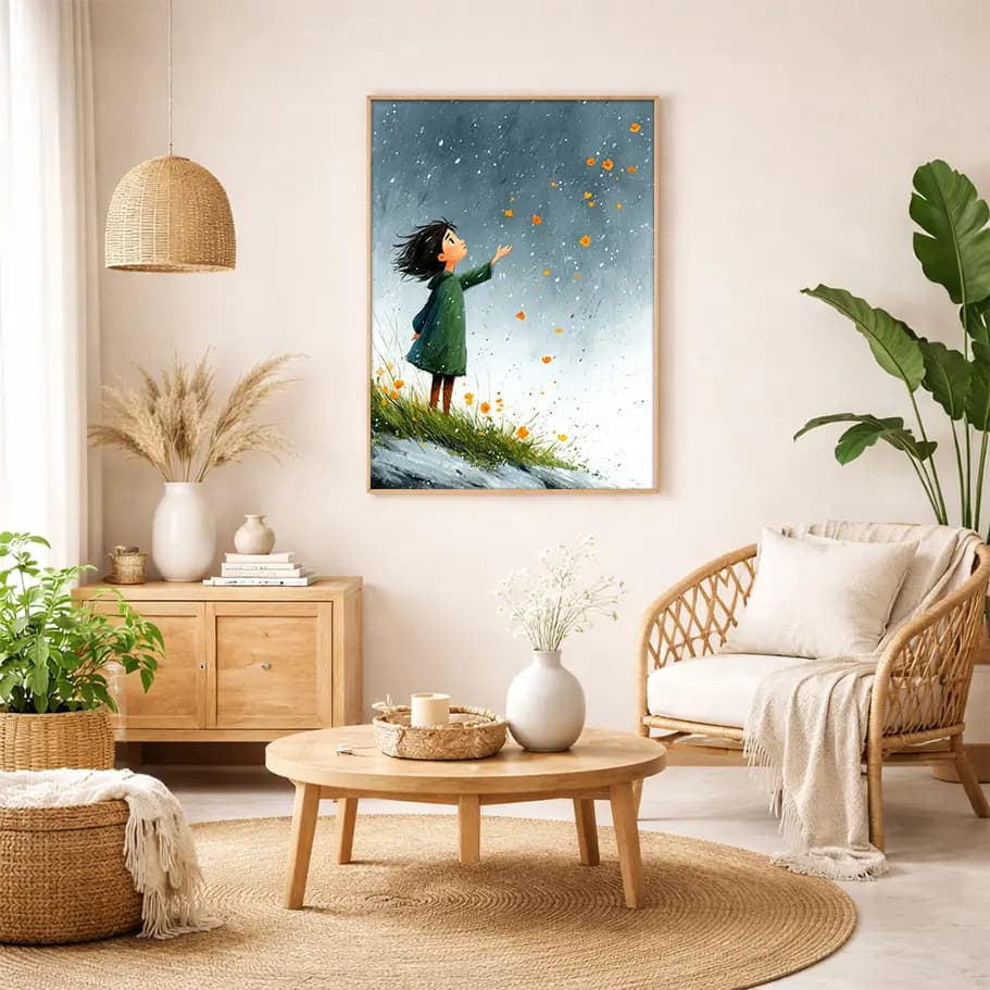 Rüzgarın Taşıdığı Bahar – Suluboya Çocuk Posteri