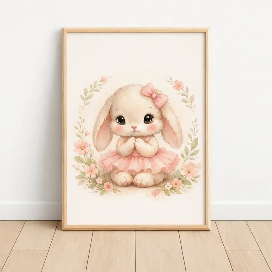 Sevimli Tavşan Bebek Odası Posteri