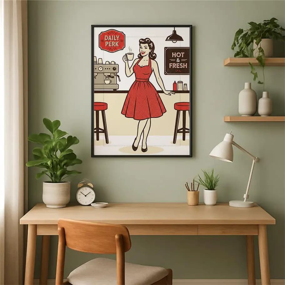 Retro Kafe Posteri