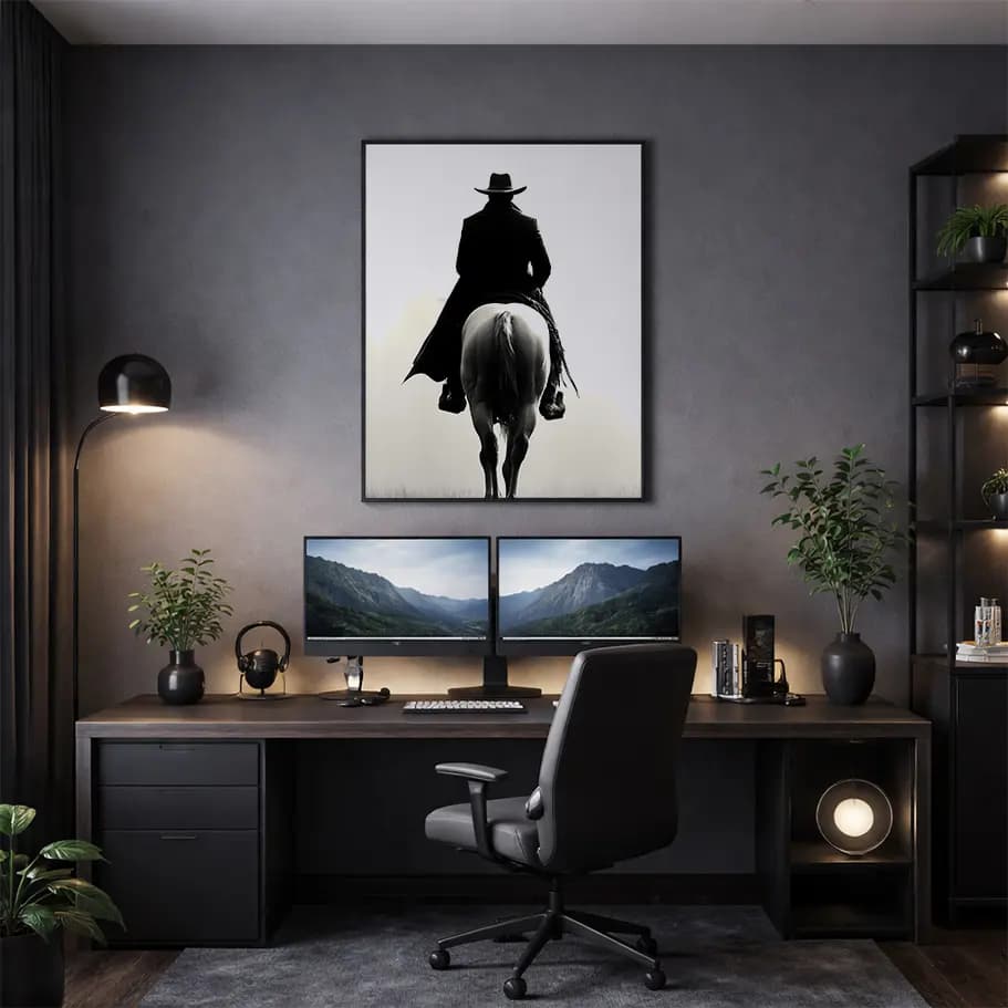 Sanatsal At Temalı Modern Poster