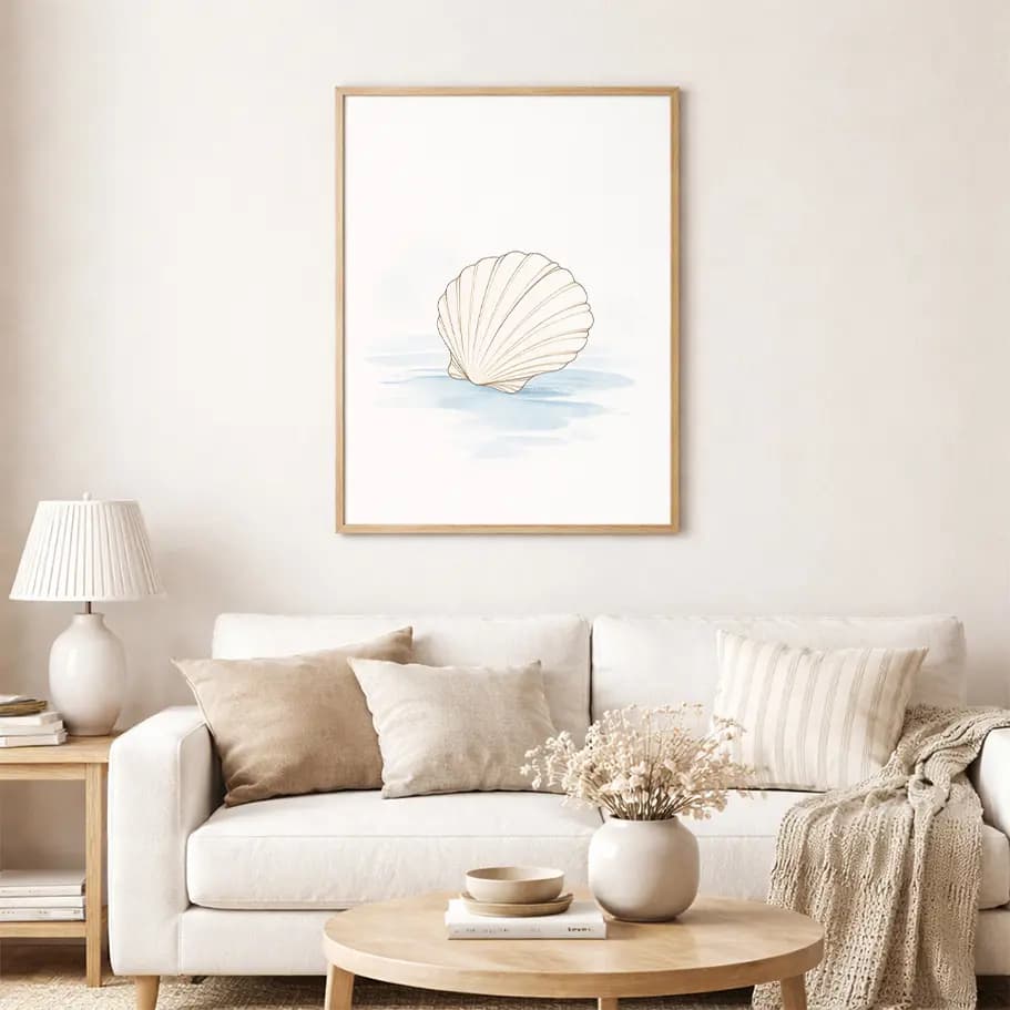 Minimal Deniz Kabuğu Posteri