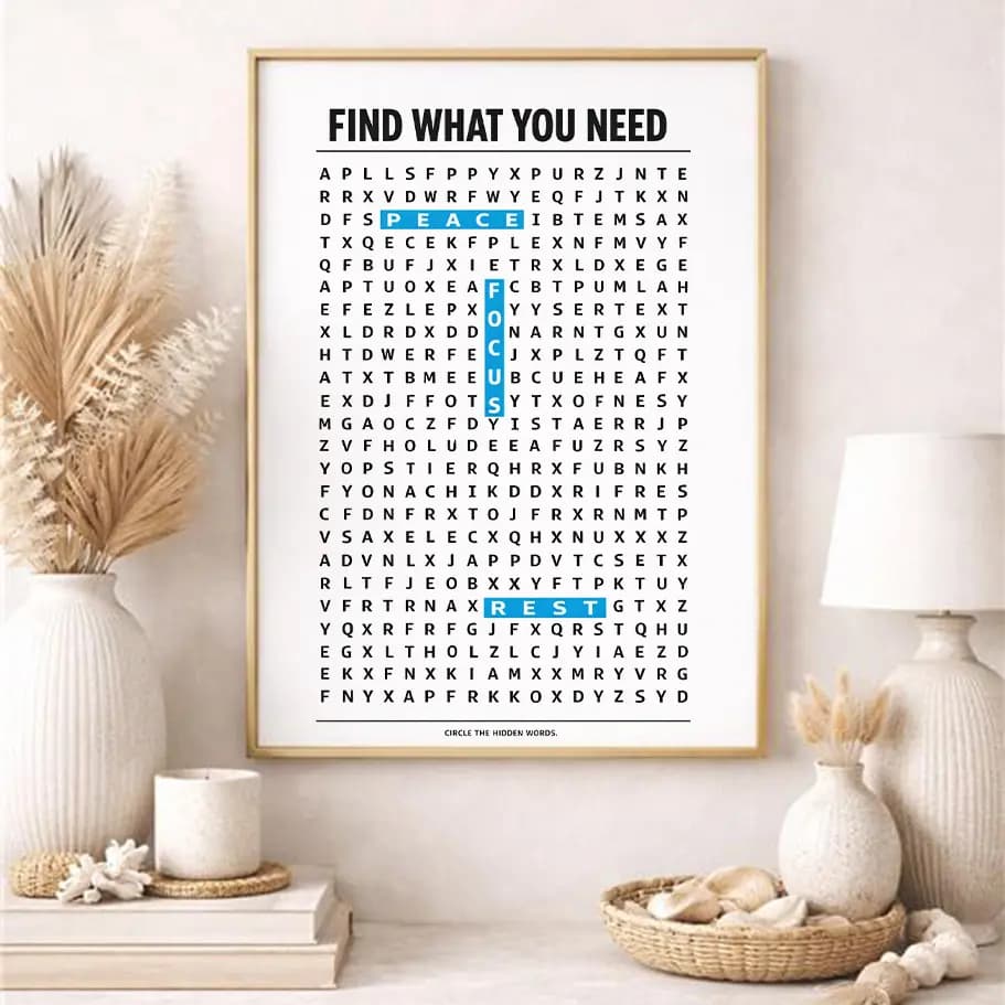 Kelime Bulmaca Motivasyon Posteri 