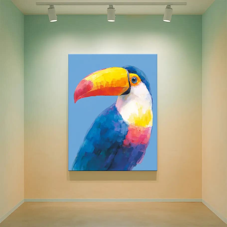 Tukan Kuşu Duvar Tablosu | Tropikal, Renkli Poster Tasarımı