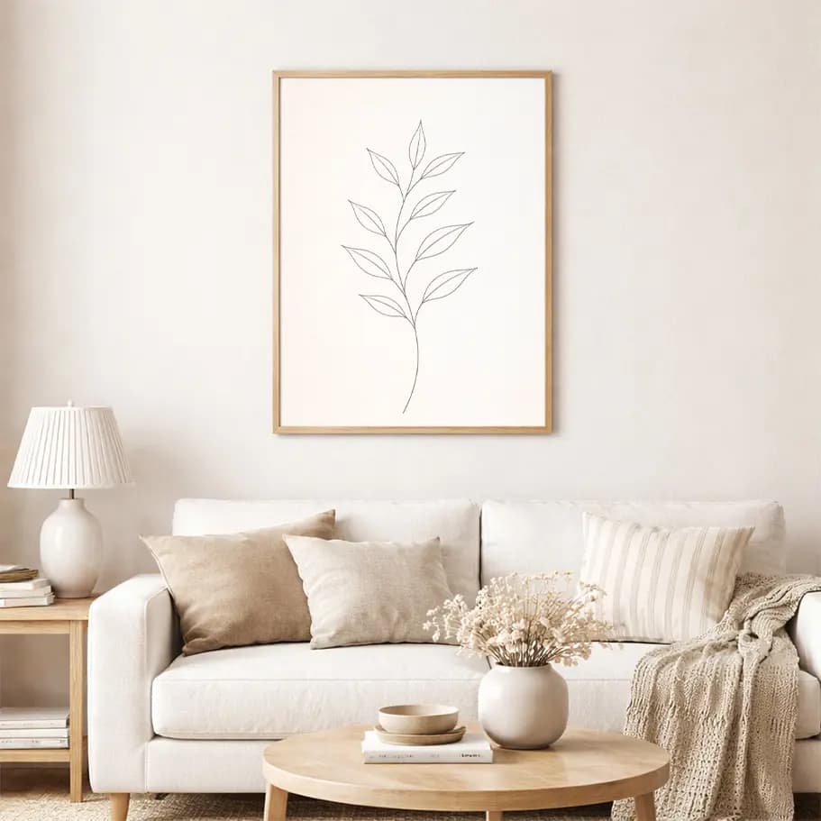 Minimal Yaprak Line Art Poster