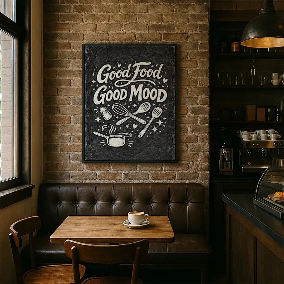 Good Food Good Mood Mutfak Posteri